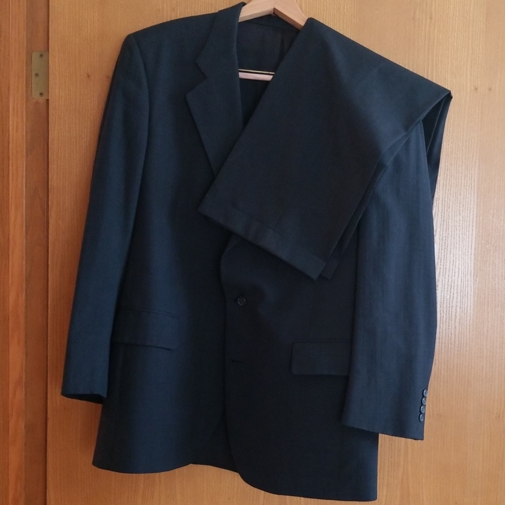 Jos A Bank Black Wool 2pc Suit Jacket 43L 35W 30L
